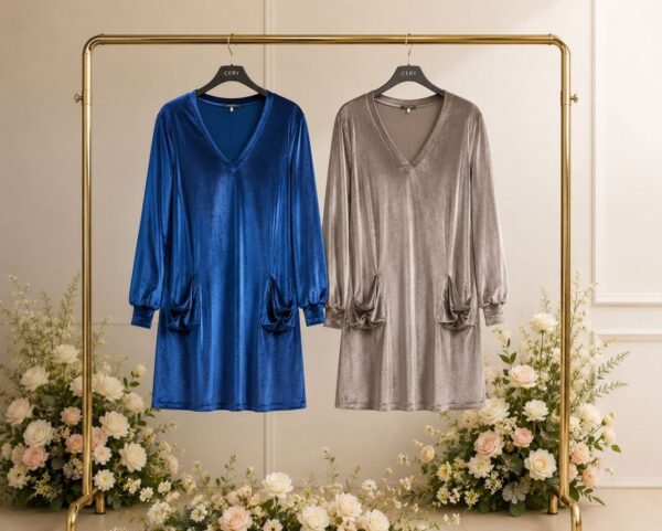 Elegant Color Block Shirt Dress