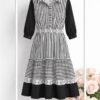 Premium Floral Print Dress - Black