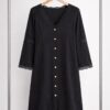 Premium Floral Print Dress - Black