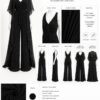 Premium Black Pleated Wrap Dress