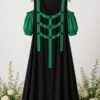 Premium Floral Print Dress - Black