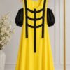 Premium Floral Print Dress - Black