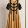 Premium Floral Print Dress - Black