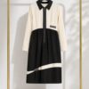 Premium Floral Print Dress - Black