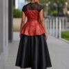 Premium Red & Black Evening Dress - Wholesale