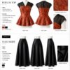 Premium Red & Black Evening Dress - Wholesale