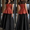 Black & Red Sequin Midi Dress - Wholesale Evening Wear