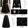 Premium Black Double-Breasted Dress