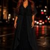 Premium Black Wrap Dress - Wholesale
