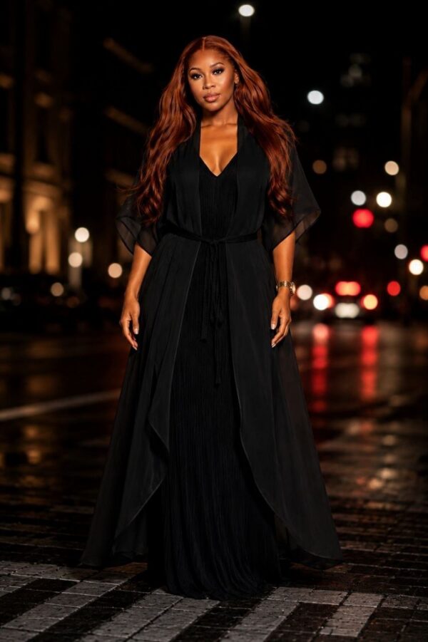Premium Black Wrap Dress - Wholesale