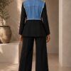 Premium Black Denim Vest Blazer Suit Set