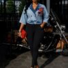 Premium Ice Blue Denim Blazer Jacket
