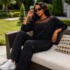 Premium Black Lace Loungewear Set - Wholesale