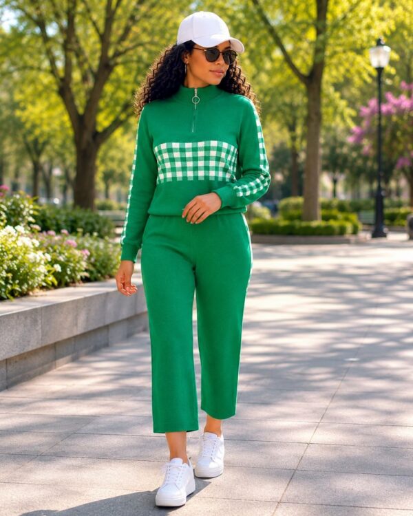 Blue Checkered Tracksuit Set - Premium Wholesale