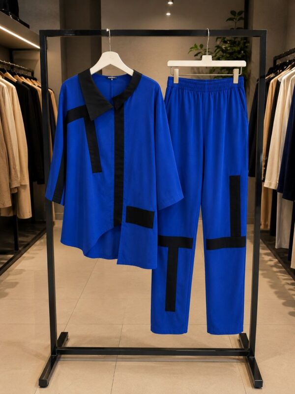 Elegant Color Block Shirt Dress