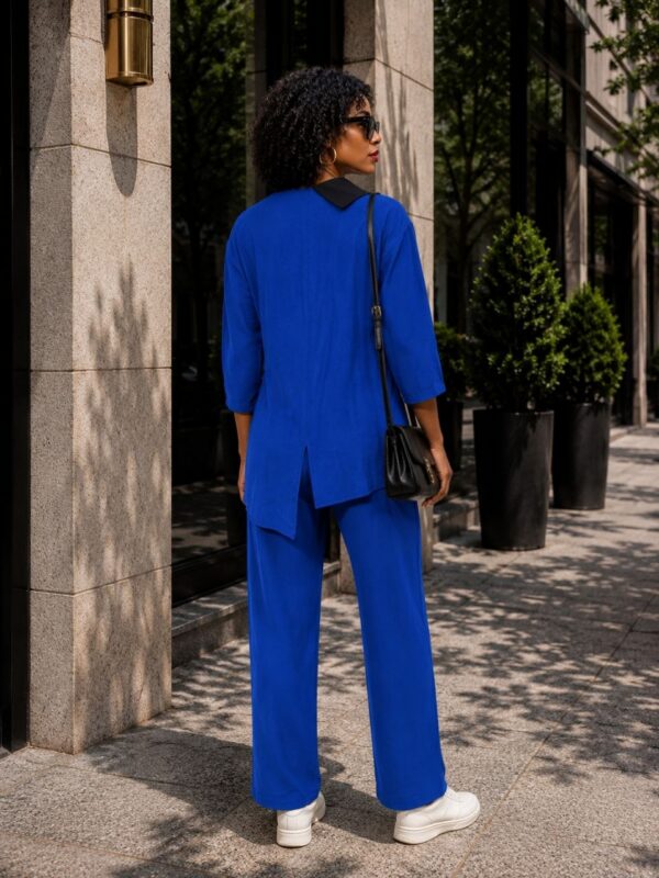 Elegant Color Block Shirt Dress
