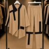 Elegant Color Block Shirt Dress