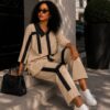 Elegant Color Block Shirt Dress