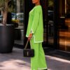 Elegant Color Block Shirt Dress