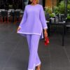 Elegant Color Block Shirt Dress