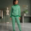 Green Chevron Lounge Set - Premium Knit Tracksuit