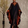Premium Black Orange Boubou Dress