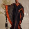 Premium Black Orange Boubou Dress