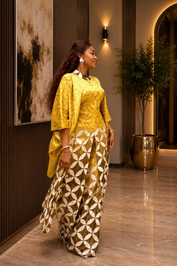 Premium Yellow Gold Kimono & Pants Set