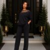 Premium Black Embellished Tracksuit Set - Wholesale
