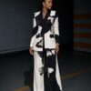 Black & White Color Block Suit Set - Jacket & Pants