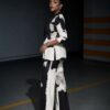 Black & White Color Block Suit Set - Jacket & Pants