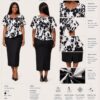Premium Black & White Floral Peplum Dress - Wholesale