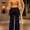 Premium Gold Jacket & Navy Pants Set