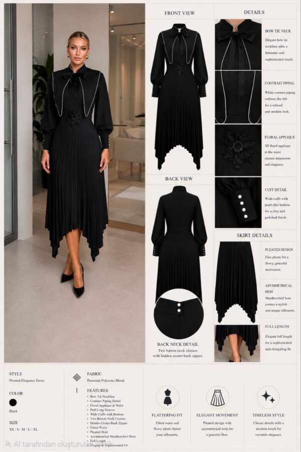 Premium Black Evening Dress - Wholesale