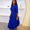 Premium Blue Blazer Pleated Skirt Set - Wholesale
