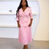 Premium Blue Blazer Pleated Skirt Set - Wholesale