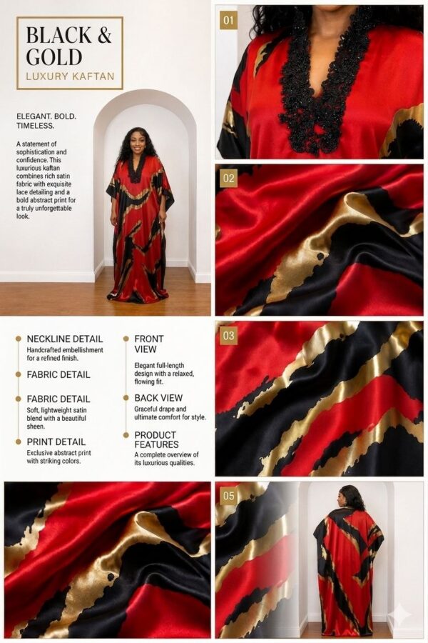 Premium Evening Dress Black & Gold