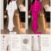 Premium White Crepe Evening Dress with Cape Overlay