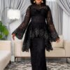 Premium Black Lace Evening Dress