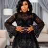 Premium Black Lace Evening Dress