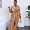Bronze Satin Evening Dress - Wholesale