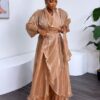 Bronze Satin Evening Dress - Wholesale