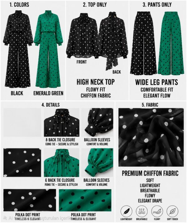 Premium Two-Piece Polka Dot Set - Wholesale Fashion