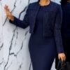 Premium Navy Two-Piece Business Set