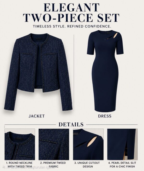 Premium Navy Two-Piece Business Set