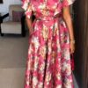 Evening Dress - Dusty Rose Gold Jacquard
