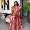 Evening Dress - Dusty Rose Gold Jacquard