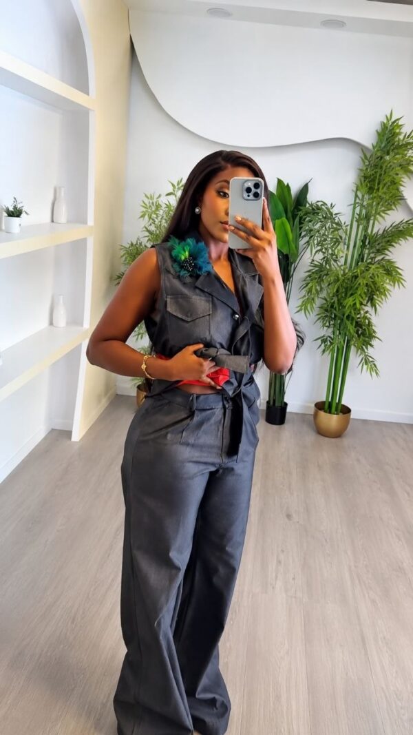 Premium Two-Piece Charcoal Suit Set