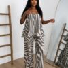 Premium Zebra Print Two-Piece Set - Wholesale Fashion