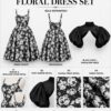 Premium Black & White Floral Dress - Wholesale Fashion